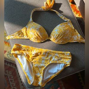 Michael Kors Yellow Floral Bikini Set